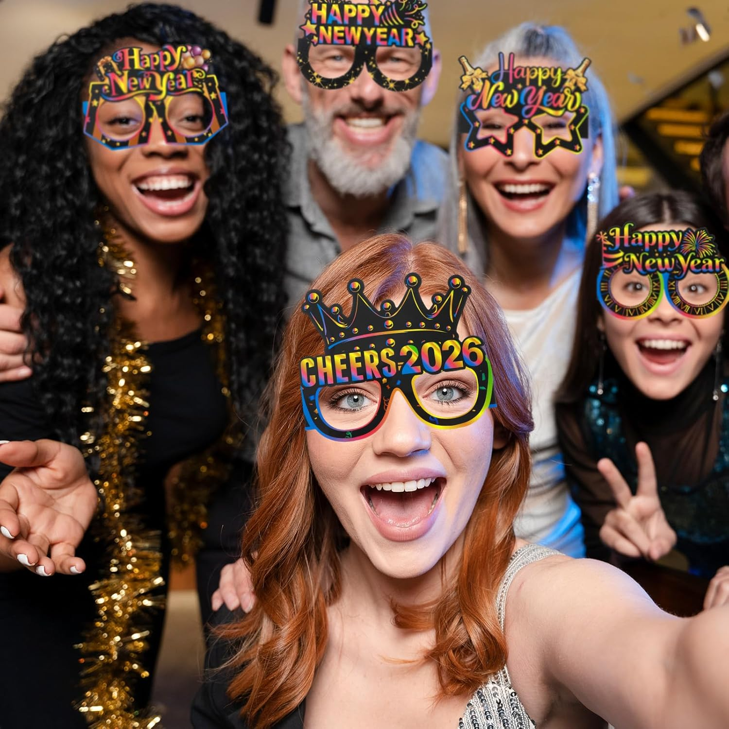 2026 New Year Party Eyeglasses,8 Pcs Eve Decorations Glasses Happy New Years Eve Party Photo Props Hello 2026 Novelty Paper Glasses Parties Favors Gift Supplies - Image 6