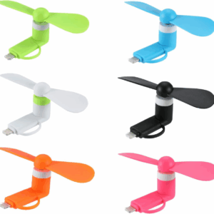 Mini Cell Phone Fan 2-In-1 Fan Compatible for Iphone, Ipad, Android Smartphone,Tablet - Colorful and Powerful- Cell Phone Summer Accessories (6-Pack)
