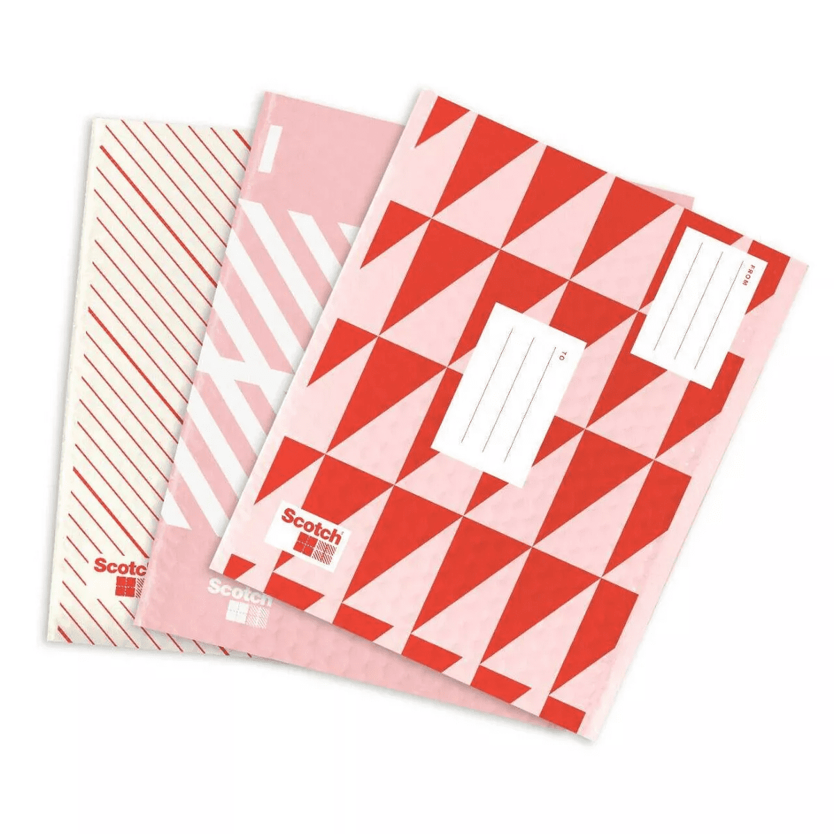 Scotch Poly Bubble Padded Mailer 3Pk Small Red