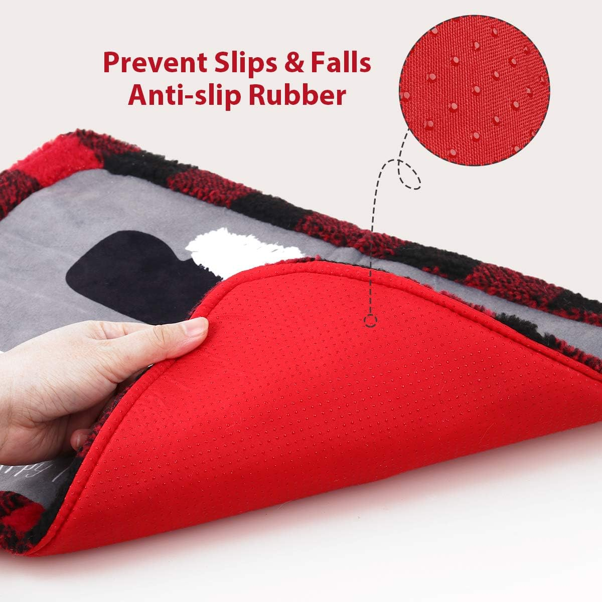 Gnome Toilet Seat Cover and Rug Set of 5, Funny Swedish Tomte Gnomes Scandinavian Christmas Bathroom Decorations 2025 - Image 7