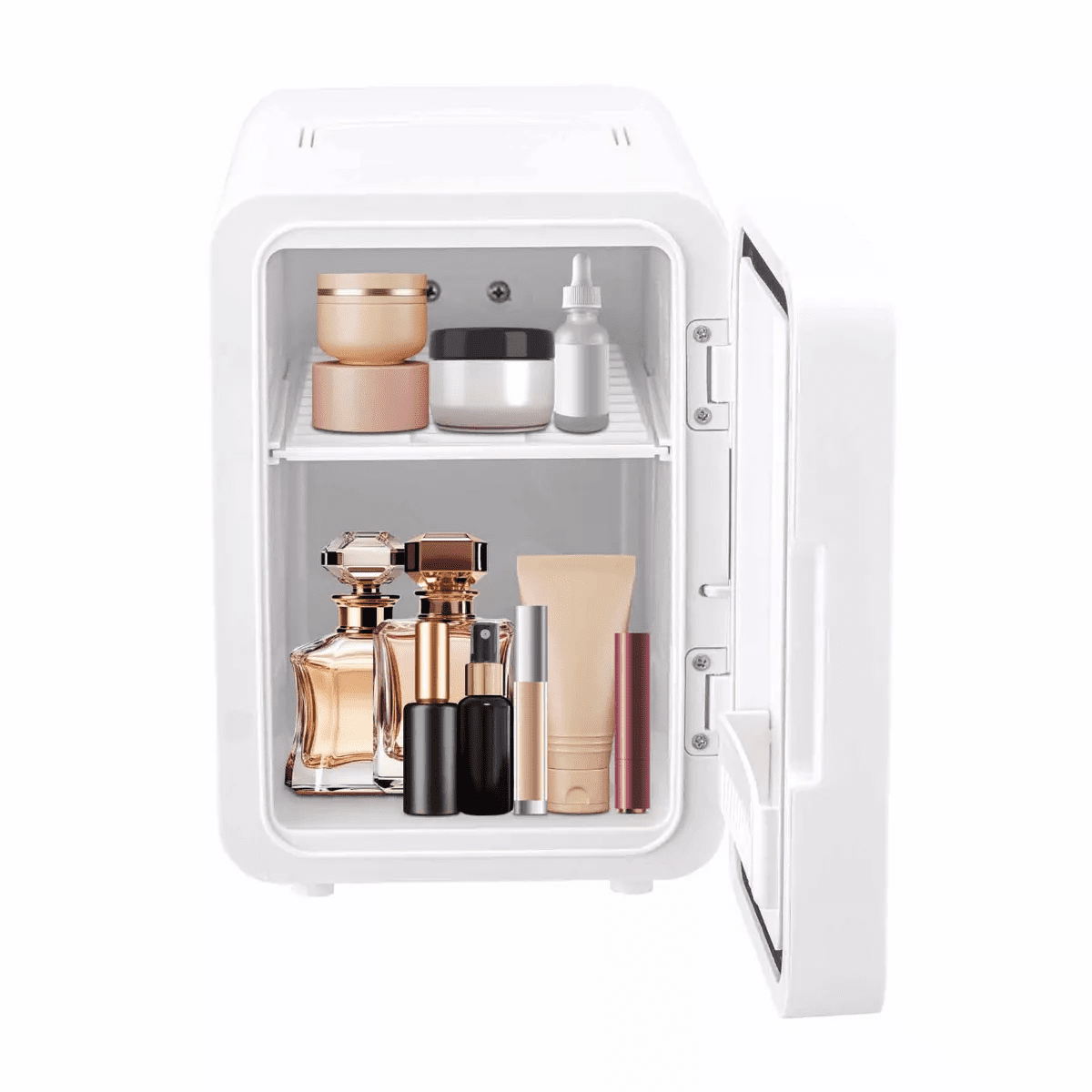 Frigidaire Gallery 9 Can Beauty Lighted Mirror Fridge White: Countertop Beverage Refrigerator, Thermoelectric Cooling - Image 8