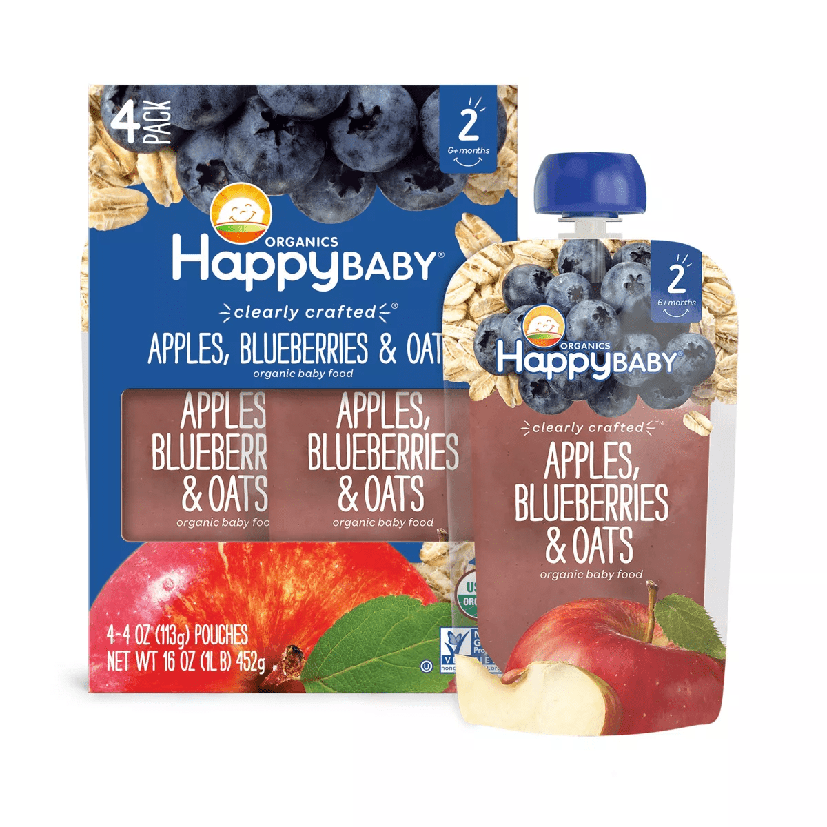 Happy Family Clearly Crafted Apples Blueberries & Oats Baby Meals -(Select Count) - Image 9