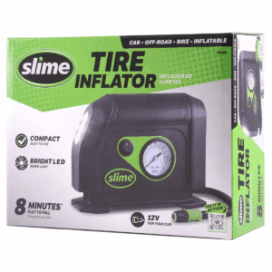Slime 12V Tire Inflator with Dial: Portable Automotive Car Accessory, Black, 1 Year Warranty