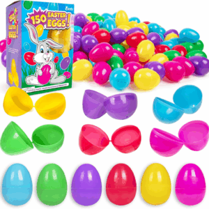 150 Pack 2.3" Hinged Easter Eggs Bulk Plastic Fillable – Assorted Bright Colors Easter Eggs for Egg Hunt, Party Favors, Treasure Box Toys for Classroom Prizes & DIY Fillable