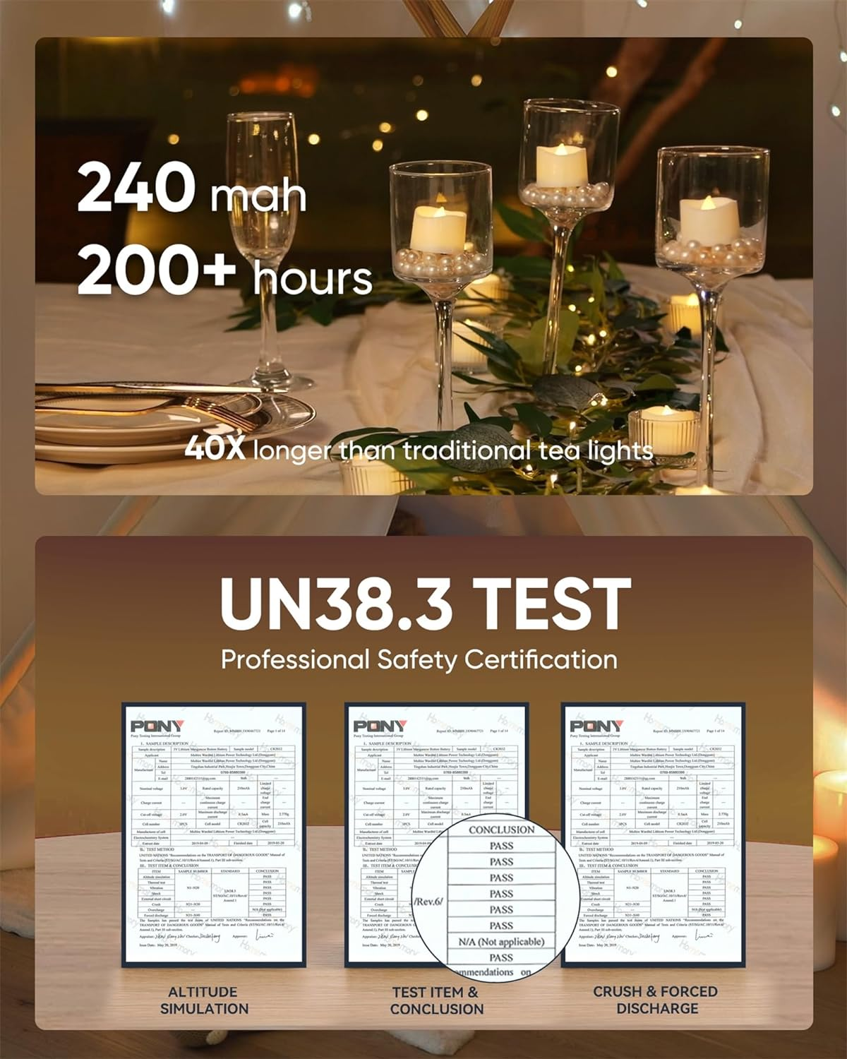 12Pcs Flickering Flameless Candle Battery Operated, 200+Hours Fake Electric LED Tea Lights for Votive, Centerpiece Table Decorations, Wedding, Aniversary, Halloween, Christmas - Image 4