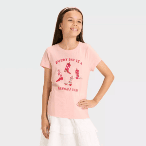 Girls' Short Sleeve Cowboy Boots Graphic T-Shirt - Cat & Jackâ„¢ Soft Pink
