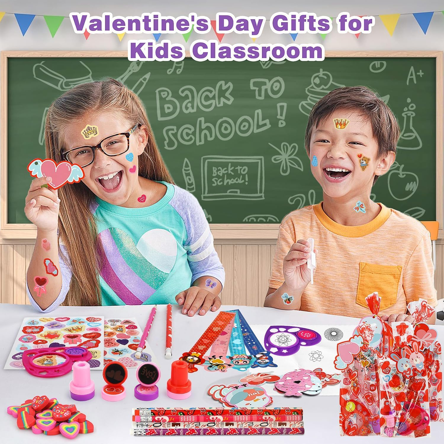 224 Pcs Valentines Day Goodie Bags for Kids, Classroom Exchange 28 Pack Valentines Day Gifts for Students from Teacher Valentine Treats for Kids - Image 5