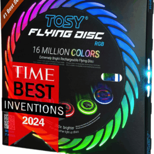 Flying Disc - 16 Million Colors RGB or 36 Leds, Extremely Bright, Smart Modes, Camping Essentials for Teens/Kids/Adults/Men/Boys/Girls, Auto Light Up, Rechargeable, Waterproof, 175G