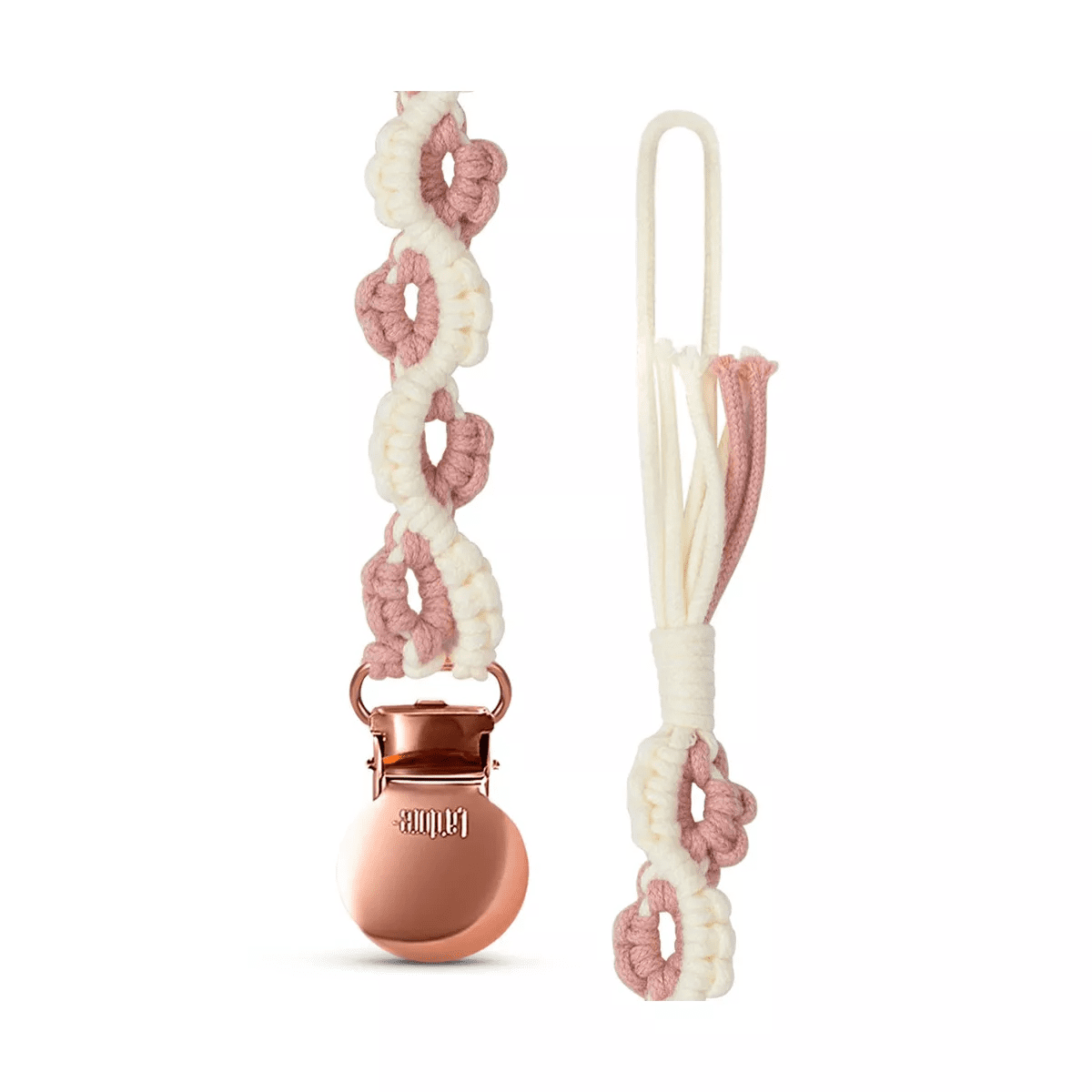 Macrame Pacifier Clip - Baby Pacifier Holder Leash Boho Wooden Clips - Teething Toy with Handmade Braided Cotton Modern Unisex Baby Gift (Multicolor) - Image 5