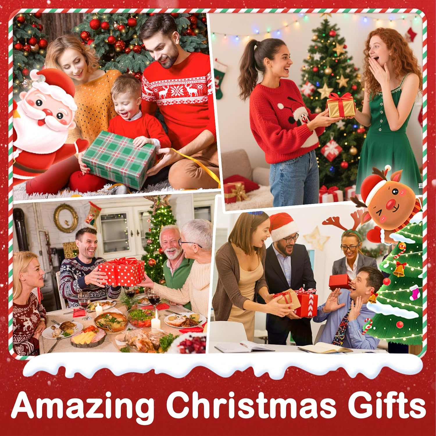 Train Snow Globe Christmas Snow Globe Lantern with Auto 6H Timer and Manual Glitter, Lighted Christmas Decorations Indoor with Santa Claus Reindeer Tree for Home Tabletop, Battery Operated - Image 8