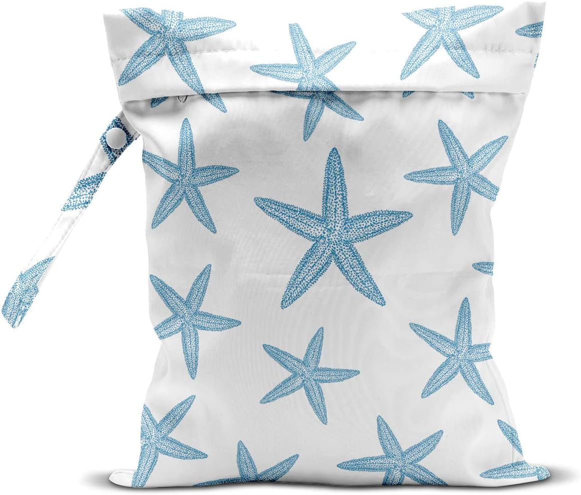 Wet Bag, Wet Dry Bag, Wet Bag for Swimsuit Travel Beach Pool Dirty Yoga Gym Clothes Makeup Bag Beach Wedding Supplies Waterproof Reusable Shell Pearl Starfish Gifts