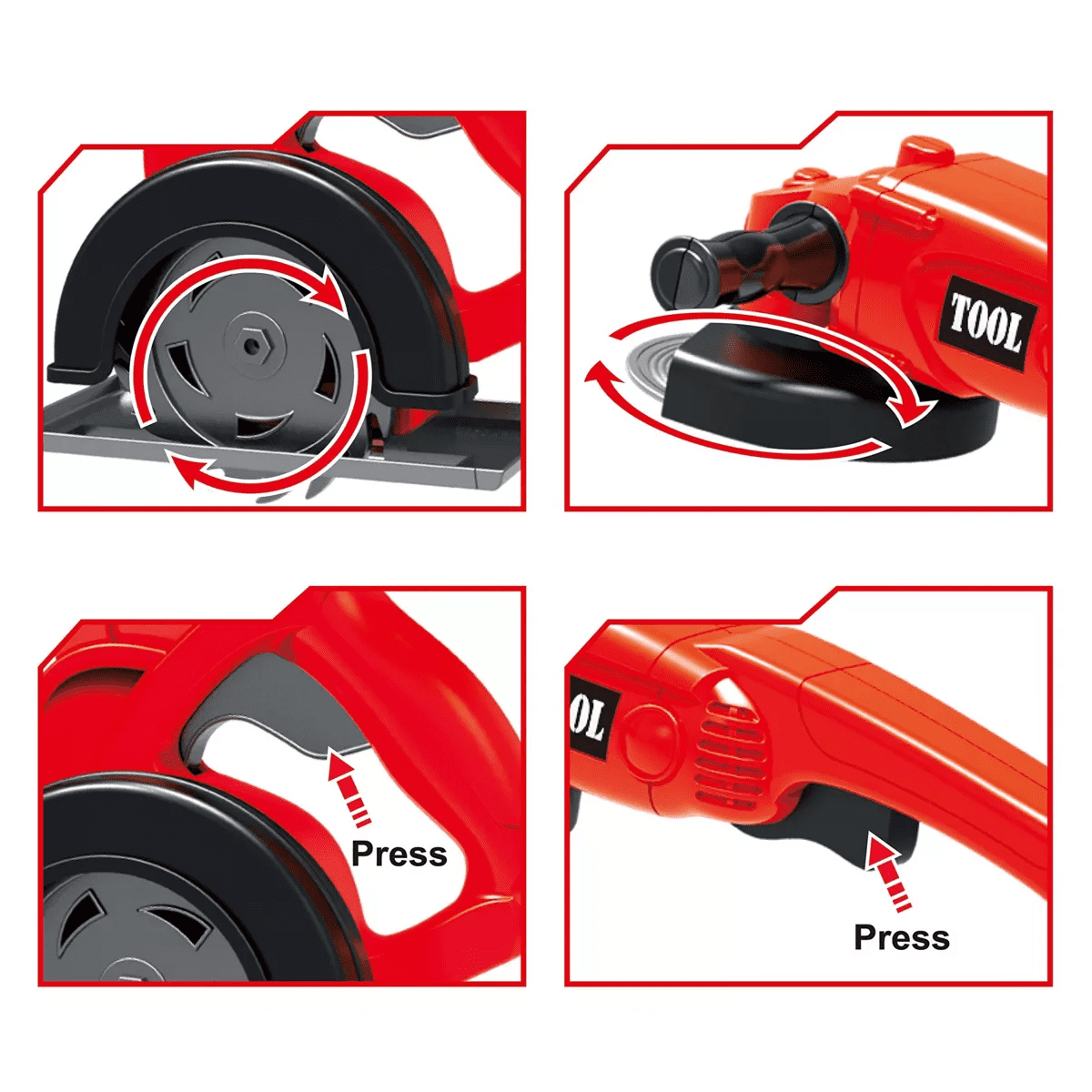 Joyfy 9Pcs Kids Tool Set with Construction Worker Box & Drill Chainsaw, Pretend Play Toddler Tool Toys for Boy Girl Birthday Dress up Party Favors - Image 6