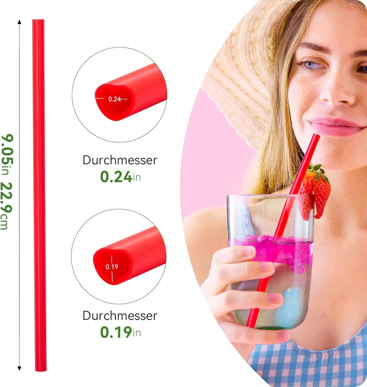 50 Pcs Red Heart Shaped Disposable Straws- Plastic Drinking Cute Straw for Valentines Day Cocktail Birthday Party Bridal Shower Wedding Supplies, Individually Wrapped (Red) - Image 5