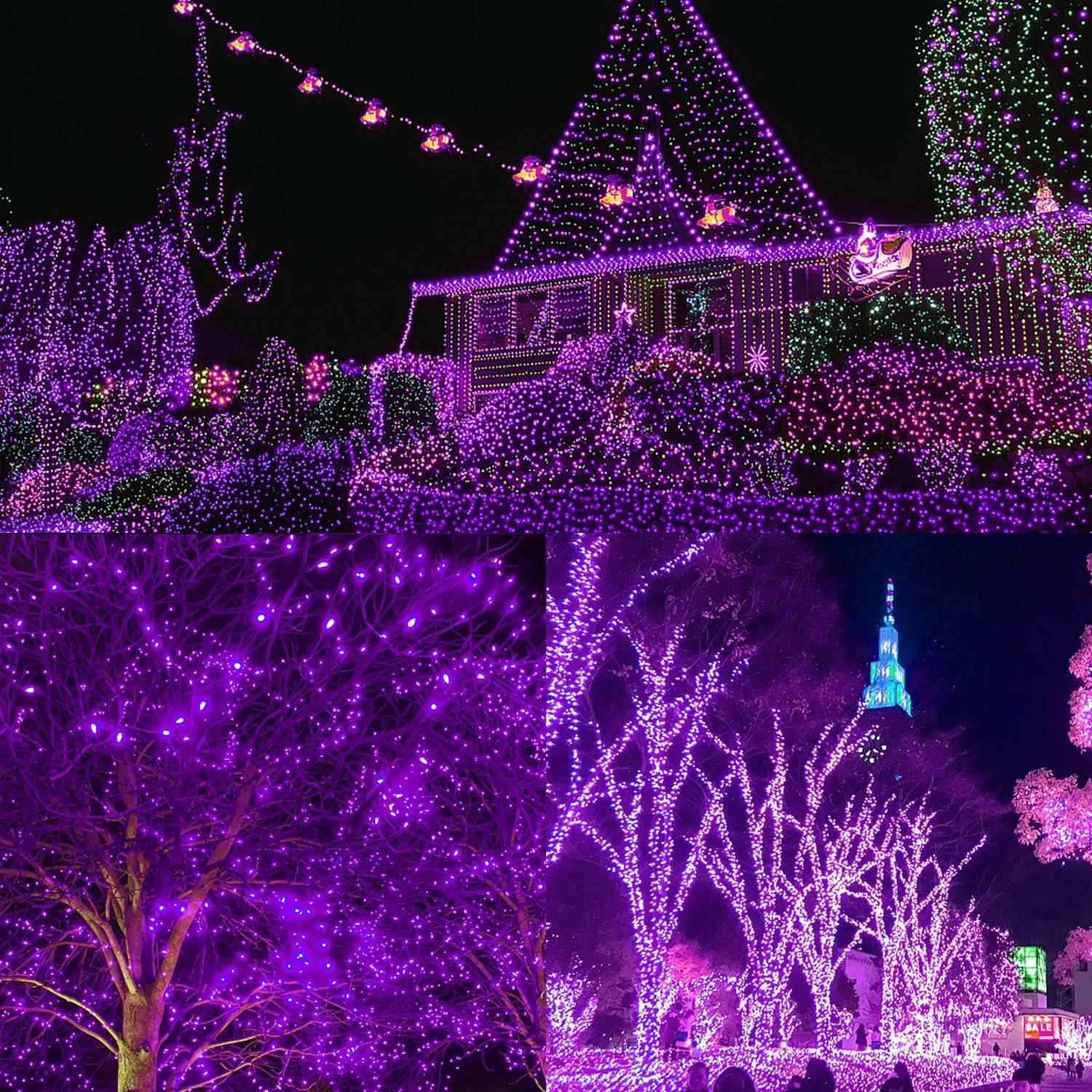 1000 LED Halloween String Lights, 328 FT Green Wire LED Decorative Fairy Lights with Remote & 8 Modes, Waterproof for Indoor Outdoor Xmas Holiday Party Garden Wedding Home Decor, Purple - Image 7