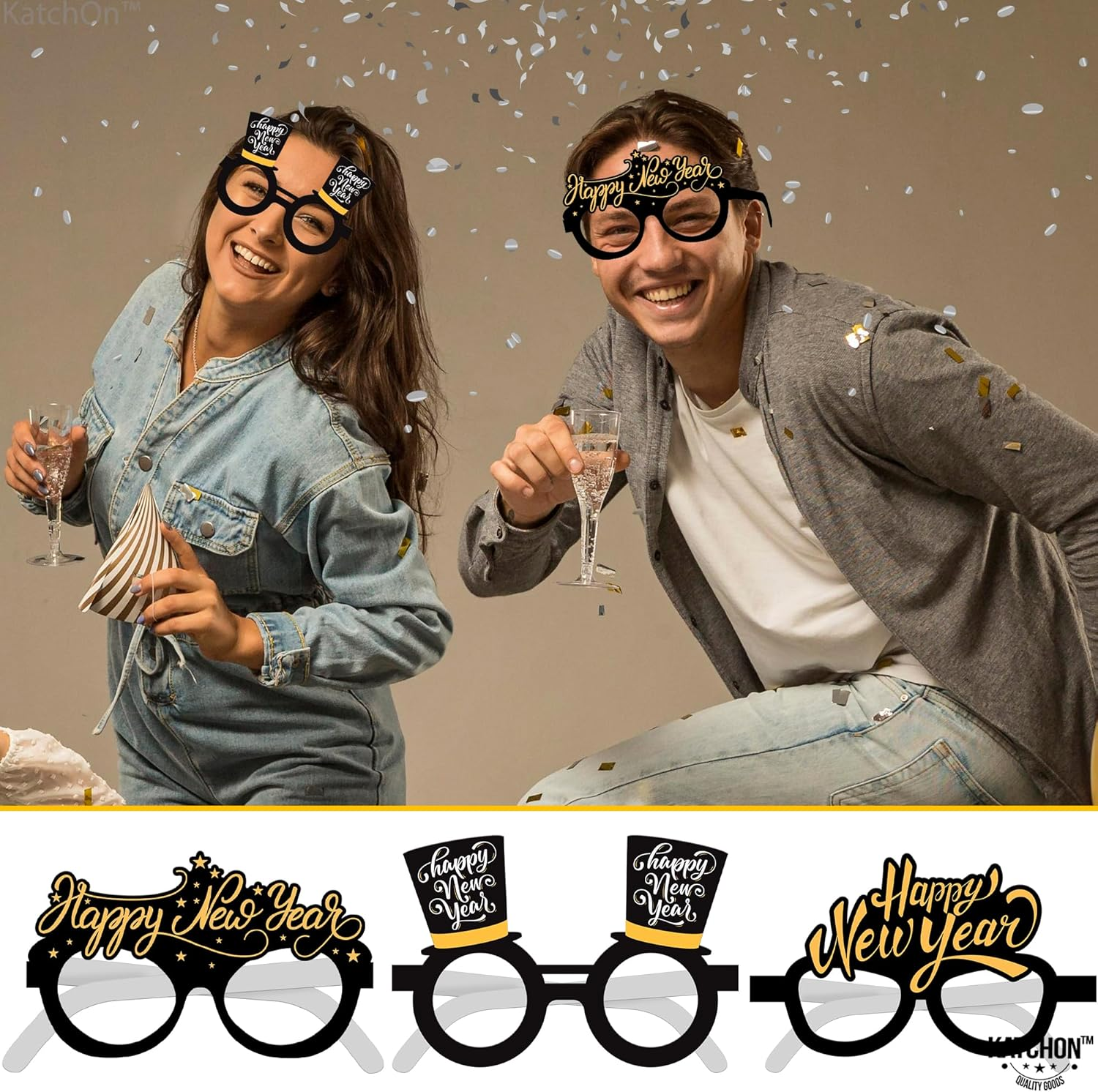 , Happy New Year Glasses 2026 - Pack of 12 | New Years Eve Glasses, New Years Eve Party Supplies 2026 - Image 6