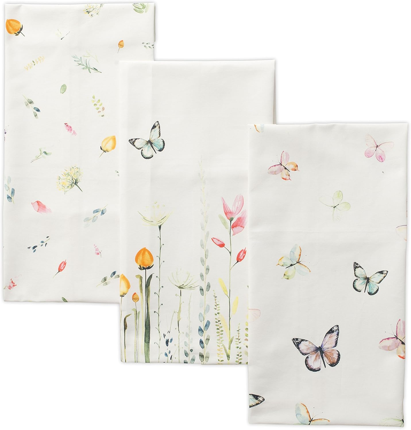 Kitchen Towels Set of 2 100% Cotton 27.50" X 20" Reusable Cloth Tea Dish Towels Absorbent with Hanging Loop for Kitchen, Dining, Cocktail Parties Spring/Summer (Botanical Fresh)