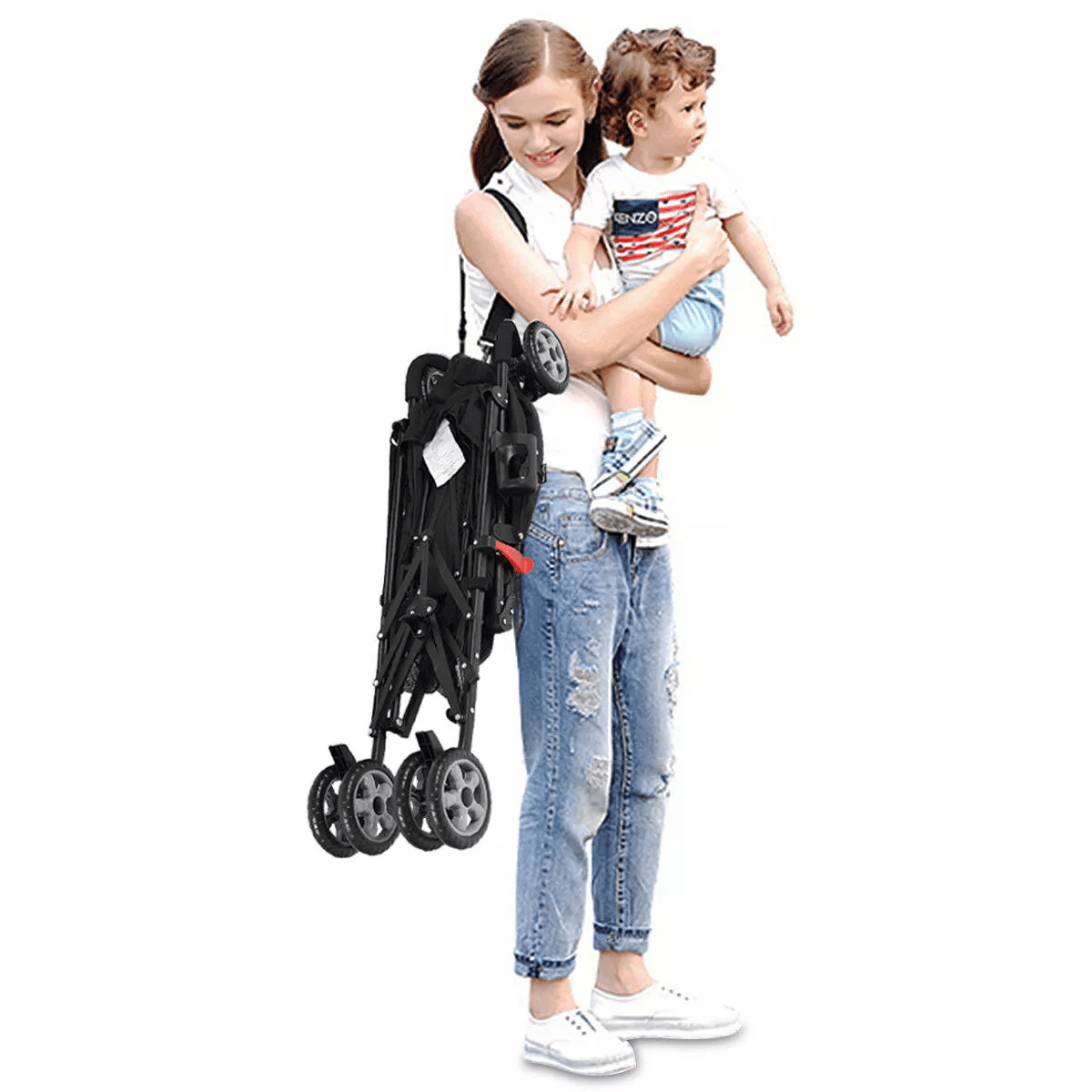 Infans Baby Lightweight Stroller, Compact Travel Stroller, Adjustable Backrest & Canopy, Foldable Umbrella Stroller for Toddlers, Black - Image 3