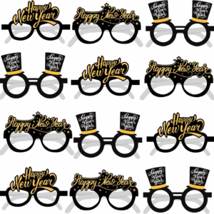 , Happy New Year Glasses 2026 - Pack of 12 | New Years Eve Glasses, New Years Eve Party Supplies 2026