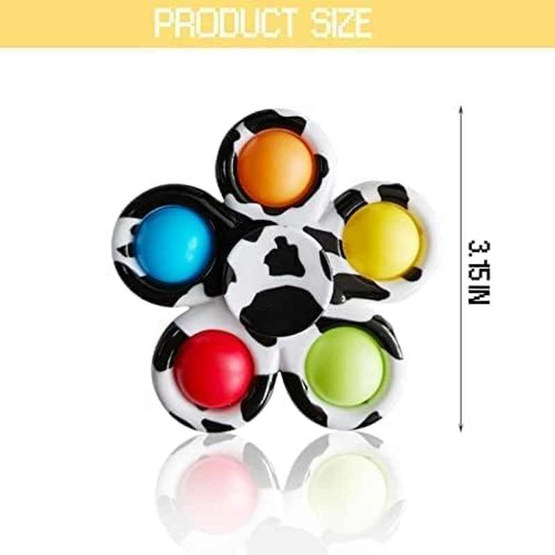 20 Pcs Fidget Spinners Pop Toys for Party Favors, Sensory Fidget Toys Bulk for Classroom Prizes, Easter Christmas Valentine Gifts for Kids Easter Basket Stuffers - Image 2