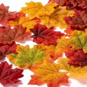360 Pcs 8Cm/3.1Inch Artificial Maple Leaves 6 Colors Fall Leaves Thanksgiving Day Autumn Leaf Decorations Wedding Parties Props Party Table Decor Crafts Artificial Flowers 2024