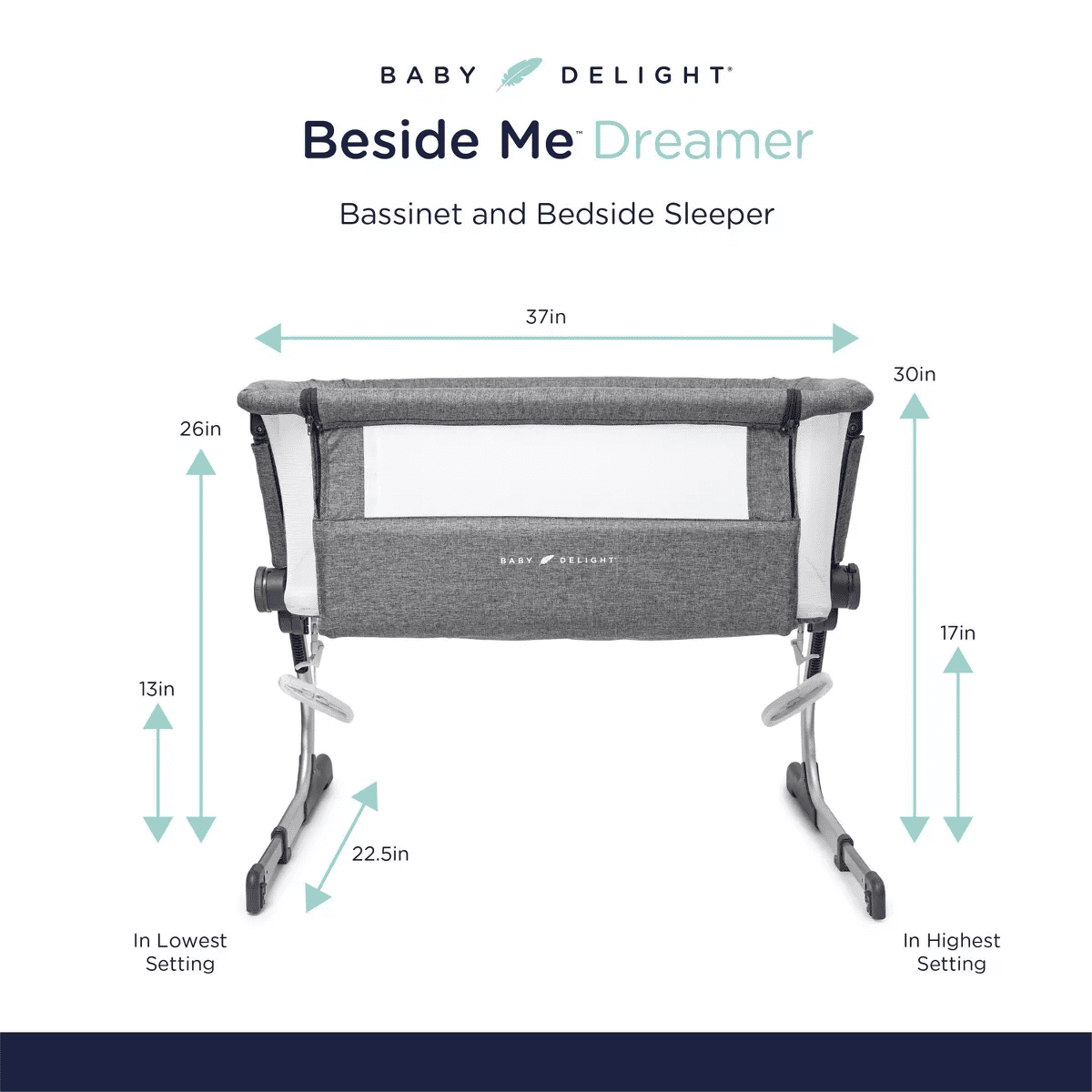 Baby Delight beside Me Dreamer Bassinet and Bedside Sleeper - Image 23