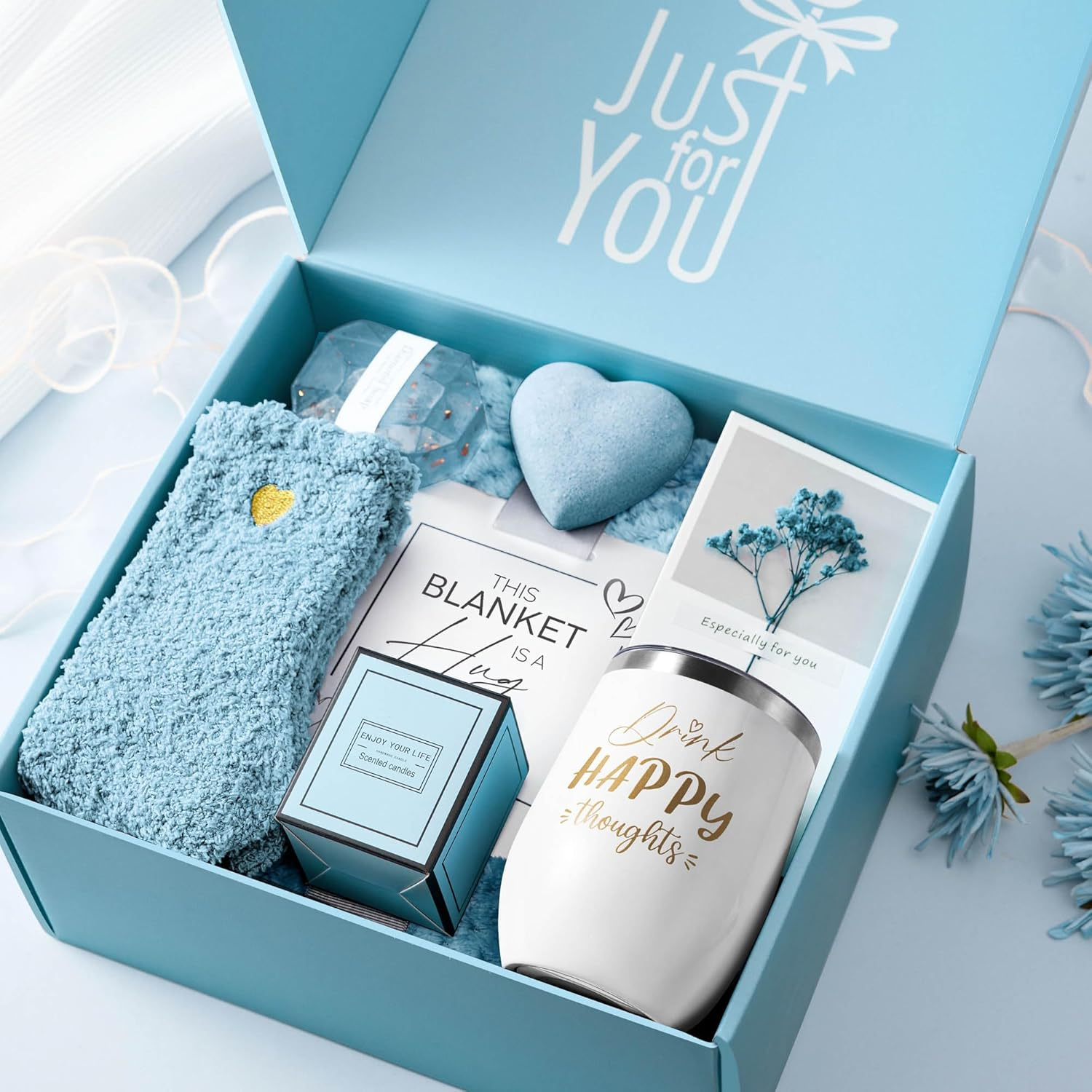 Self Care Get Well Soon Gifts for Women, Luxury Ocean Spa Gift Basket with Flannel Blanket - Unique Birthday Valentines Mother'S Day Christmas Gifts for Mom Wife Girlfriend Best Friend Sister Her - Image 2