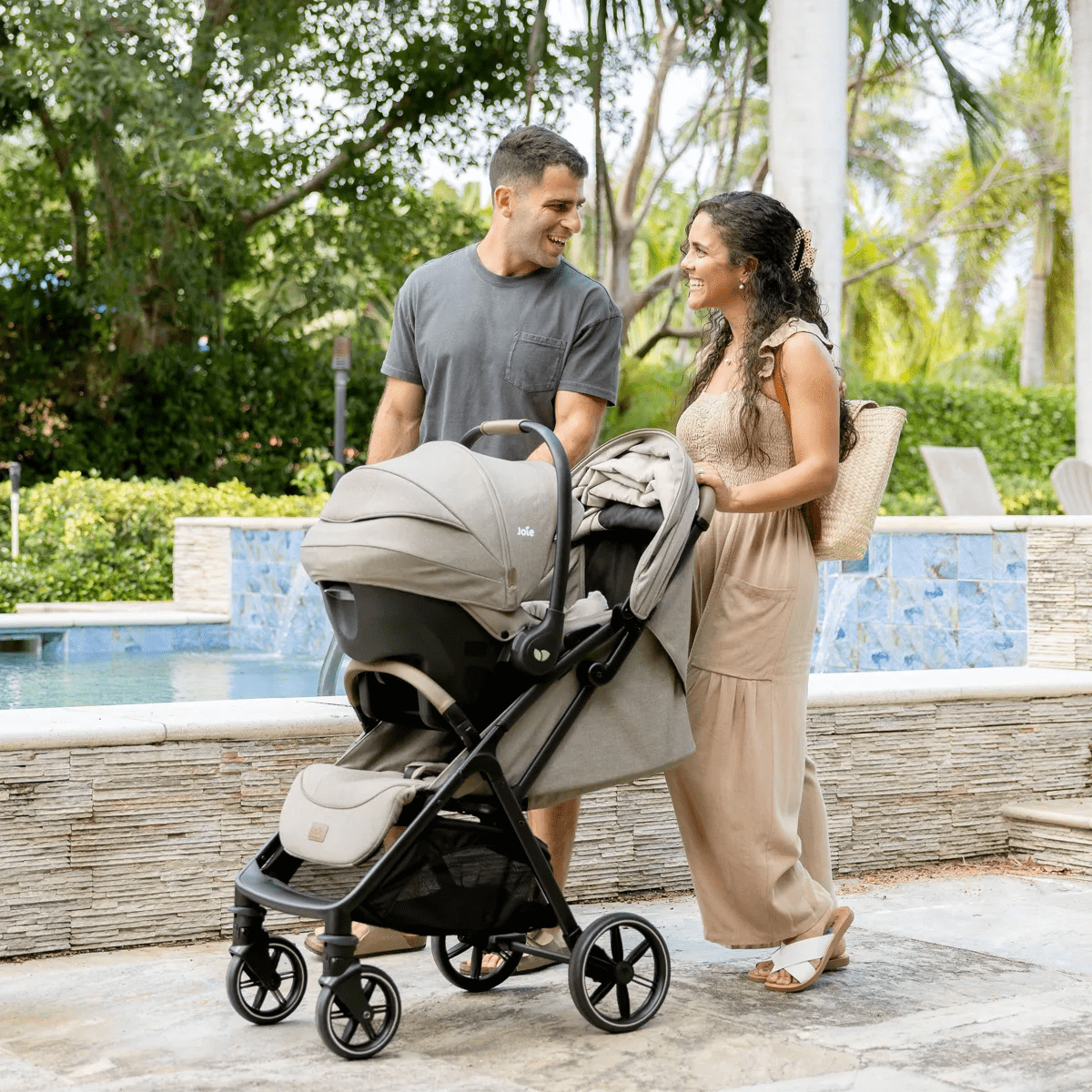 Joie Nutmeg Travel System with Mint Infant Car Seat - Maple - Image 5