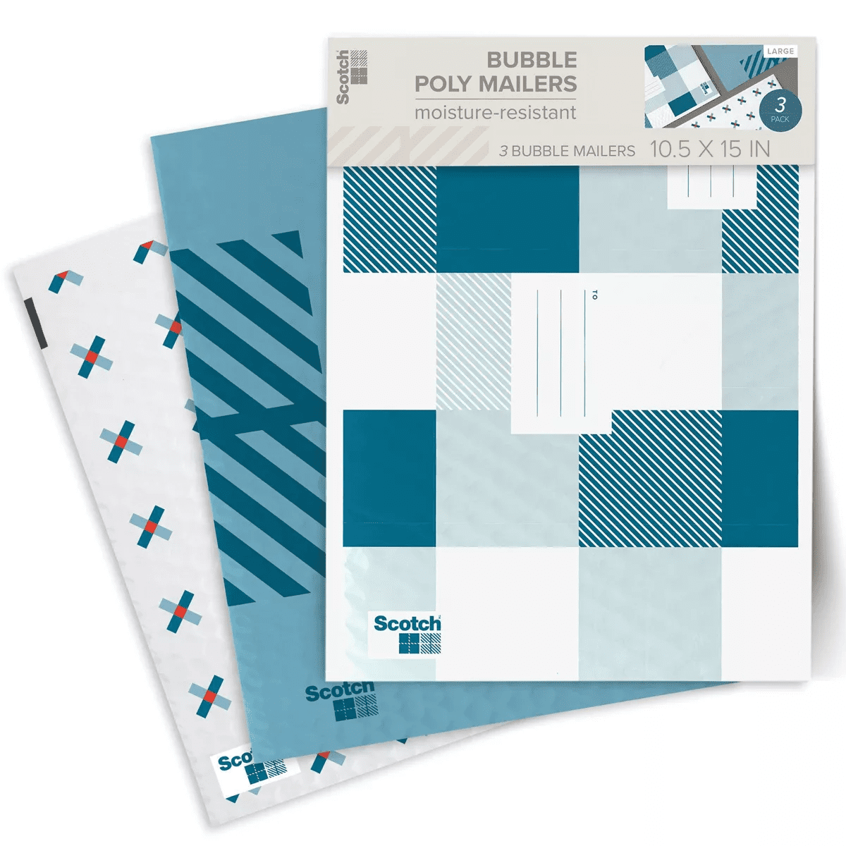 Scotch Poly Bubble Padded Mailer 3Pk Large Blue