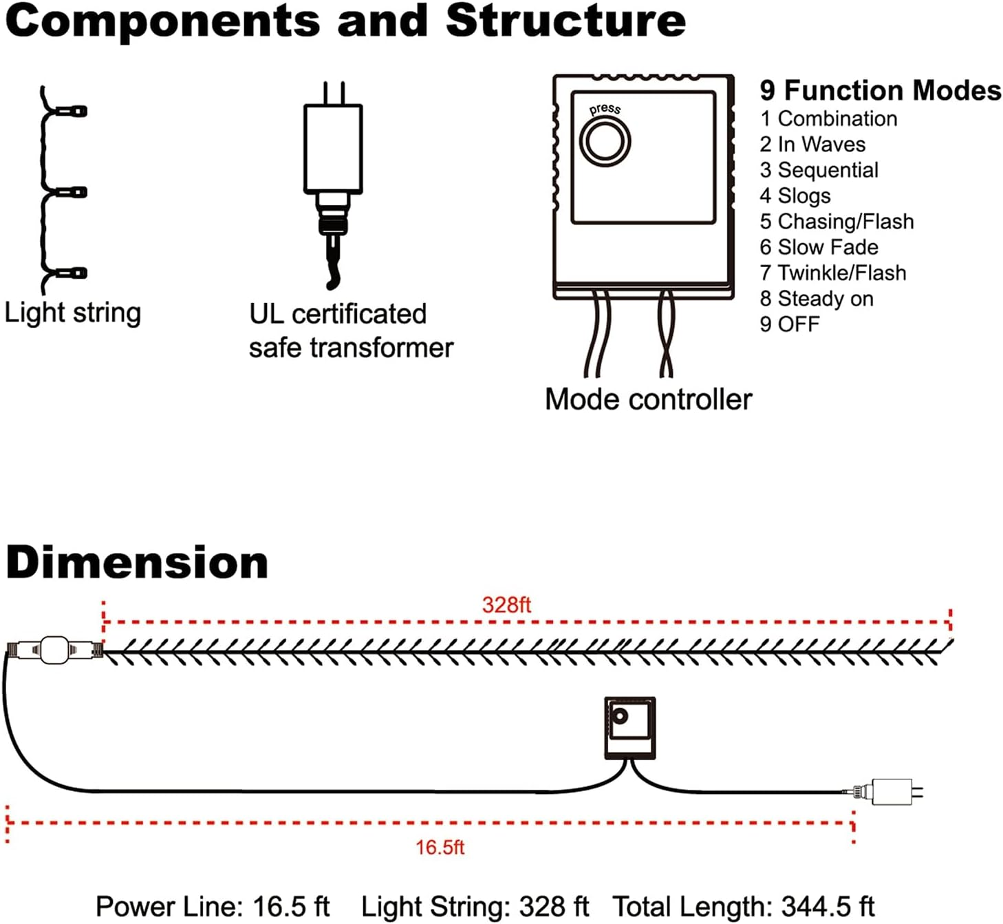 1000 LED Halloween String Lights, 328 FT Green Wire LED Decorative Fairy Lights with Remote & 8 Modes, Waterproof for Indoor Outdoor Xmas Holiday Party Garden Wedding Home Decor, Purple - Image 4