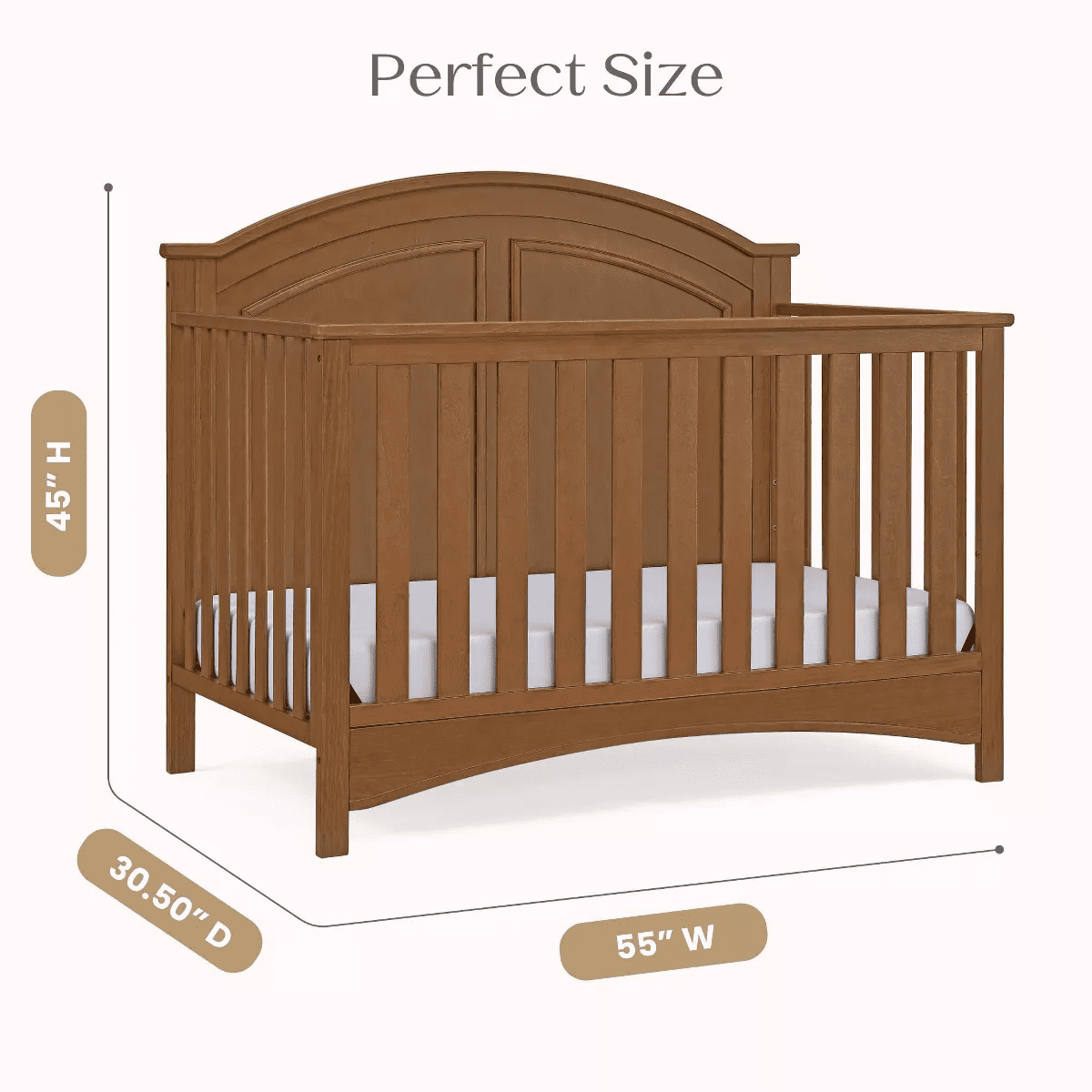 Delta Children Perry 6-In-1 Convertible Crib - Greenguard Gold Certified - Image 10