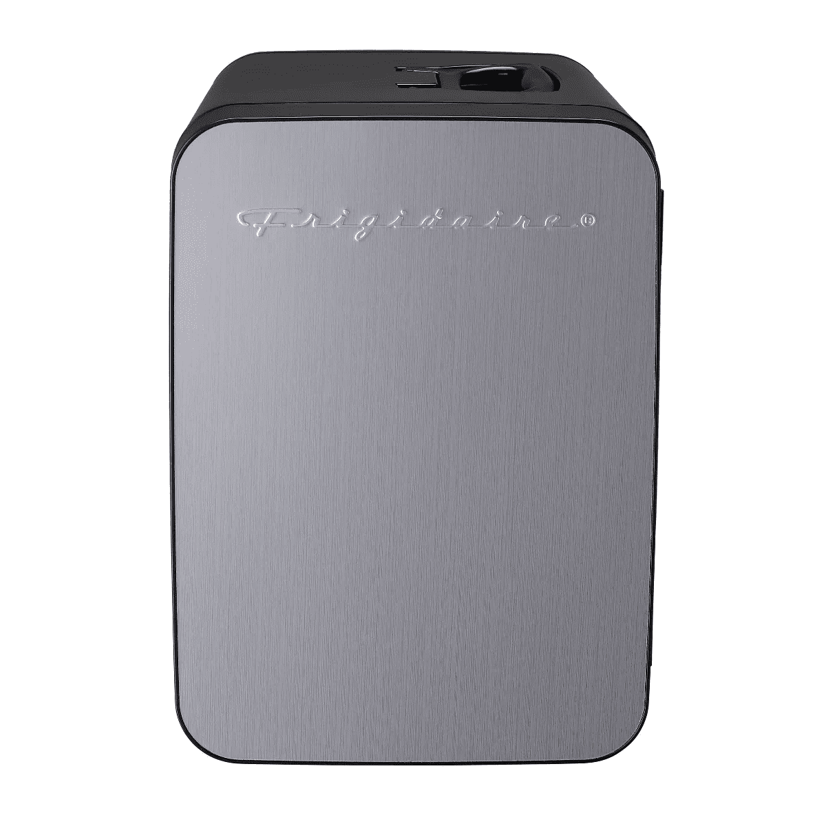 Frigidaire 0.35 Cu Ft 15 Can Retro Portable Mini Refrigerator Black with Stainless Door: Thermoelectric, 3 Shelves, ETL Listed