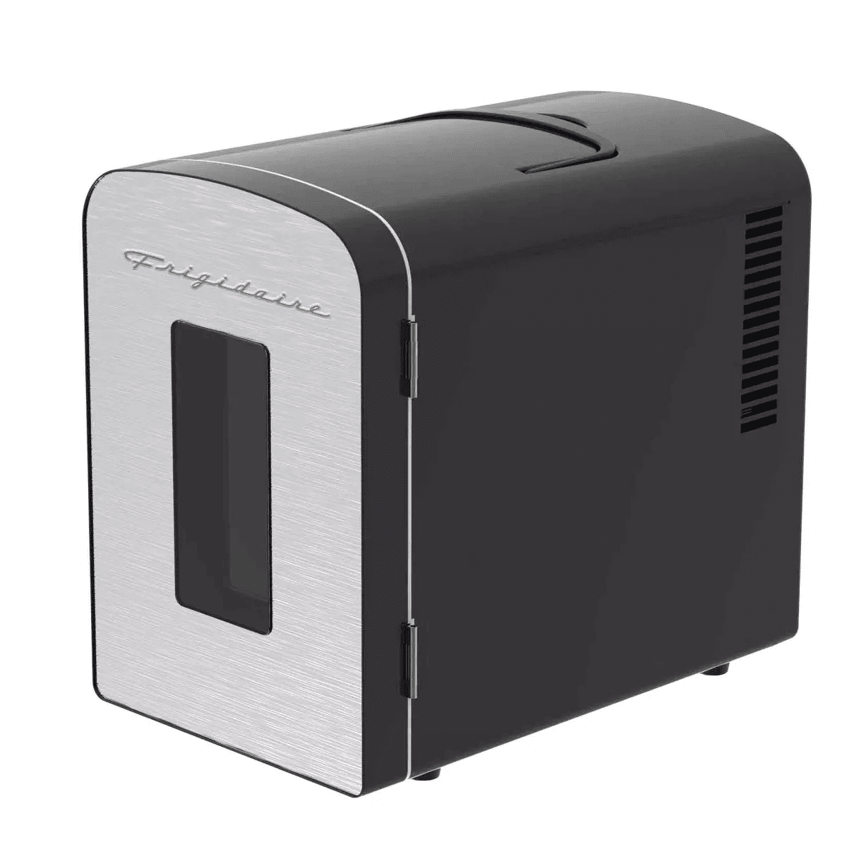 Frigidaire 0.17 Cu Ft 9 Can Retro Portable Mini Refrigerator with Door Window: Stainless Steel, 2 Shelves, ETL Listed - Image 2