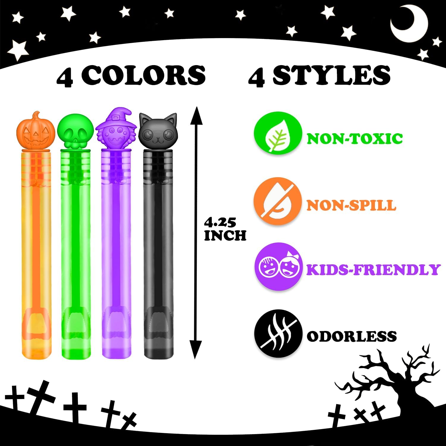 Halloween Party Favors Goodie Bag Stuffers for Kids 32 PCS, Mini Bubble Wands for Toddlers, Small Boo Trick or Treat Basket Bucket Fillers, Birthday Classroom Games Activities Supplies Prizes Gifts - Image 2