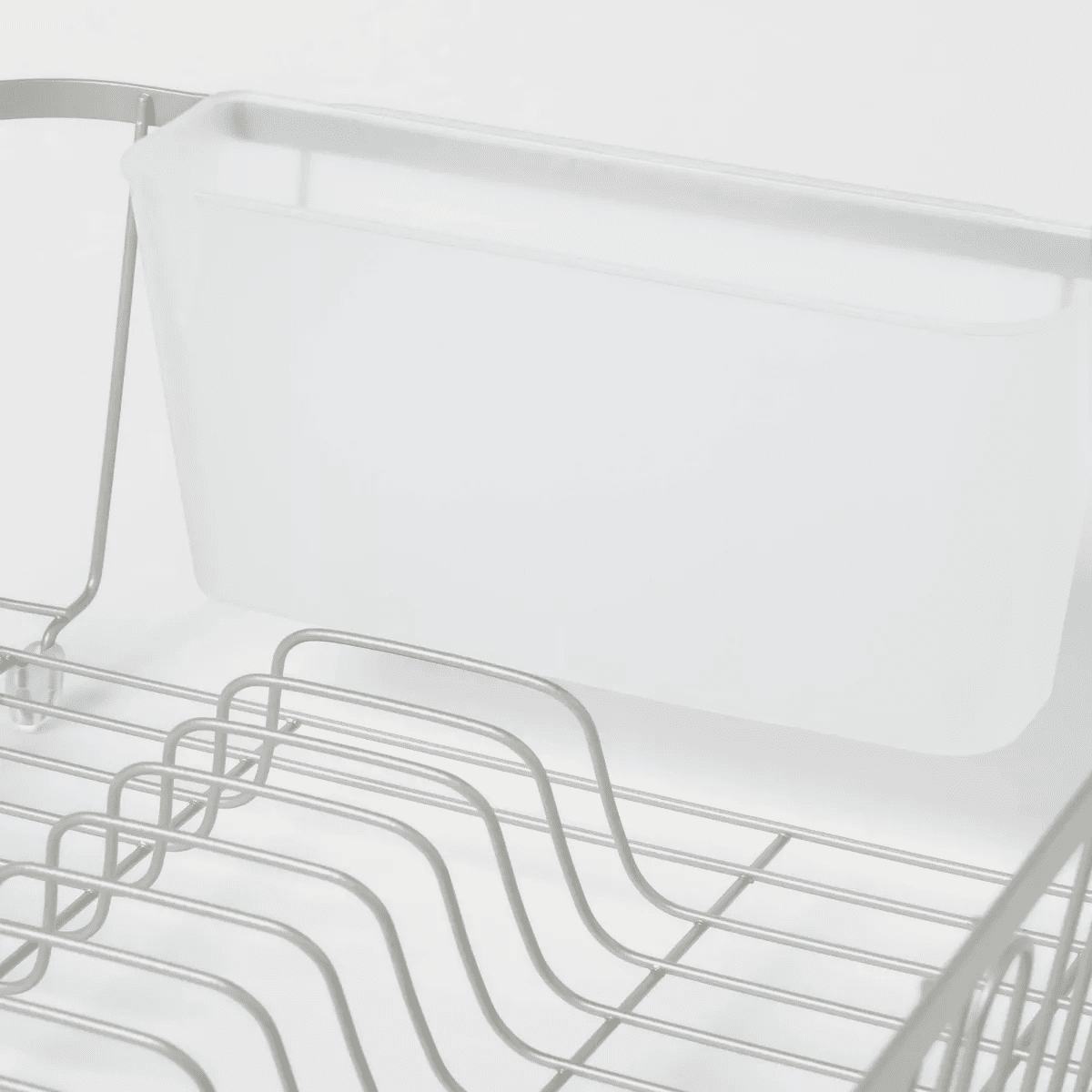 Large Steel Dish Drainer Brushed Nickel - Brightroomâ„¢: Freestanding Dish Drying Rack with Utensil Holder - Image 3