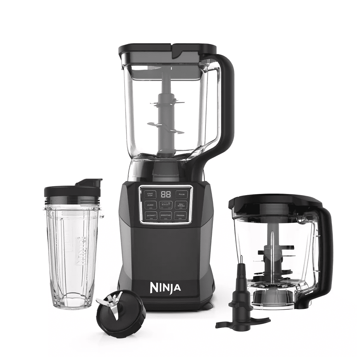 Ninja Kitchen System with Auto IQ Boost and 7-Speed Blender: Food Processor, 72 Oz Capacity, Stainless Steel Blades, 1-Year Warranty