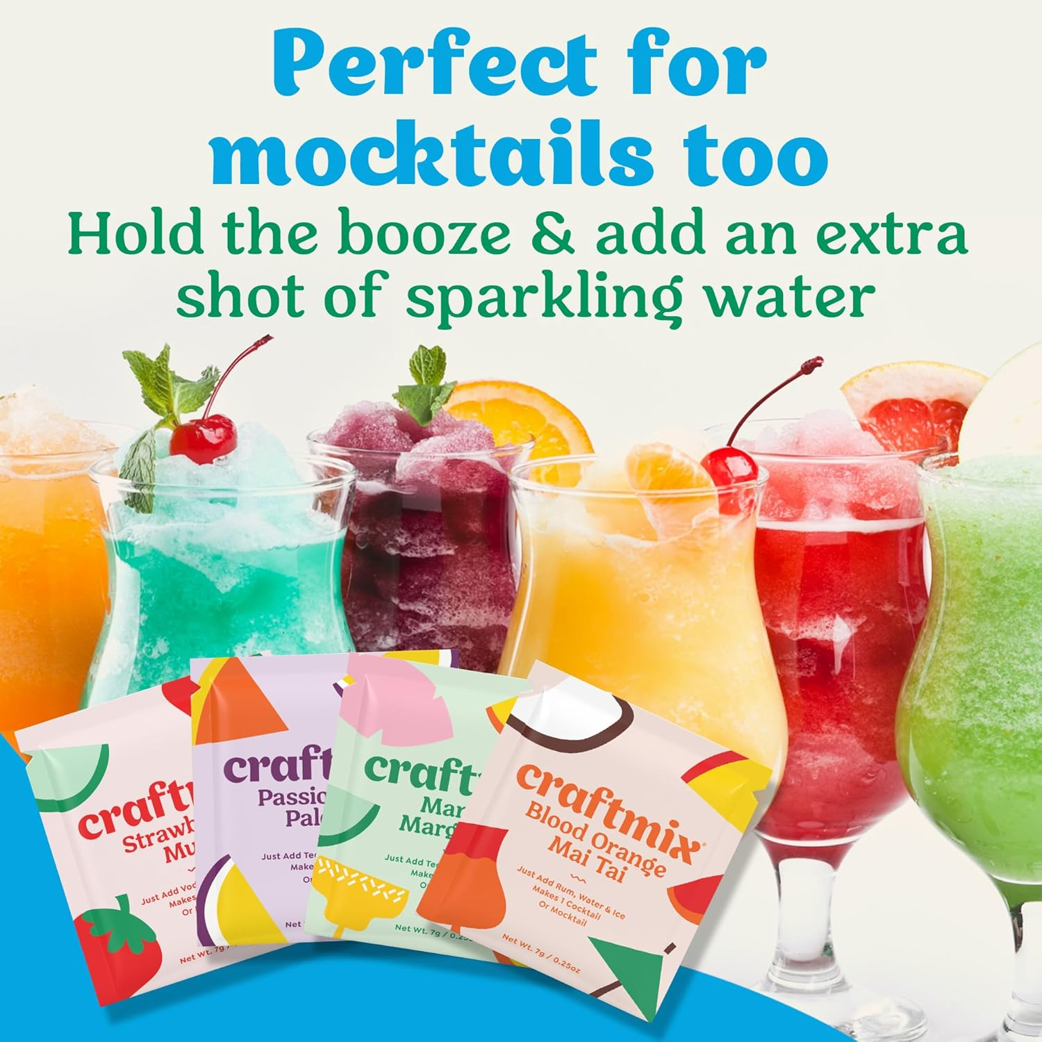 Variety Pack Cocktail & Mocktail Drink Mixer, Skinny Mixes - Water Flavoring Packets - Made with Real Fruit - Vegan Low-Carb, Low-Sugar, Non-Gmo, Dairy Free, Gluten Free, 12 Pack - Image 7
