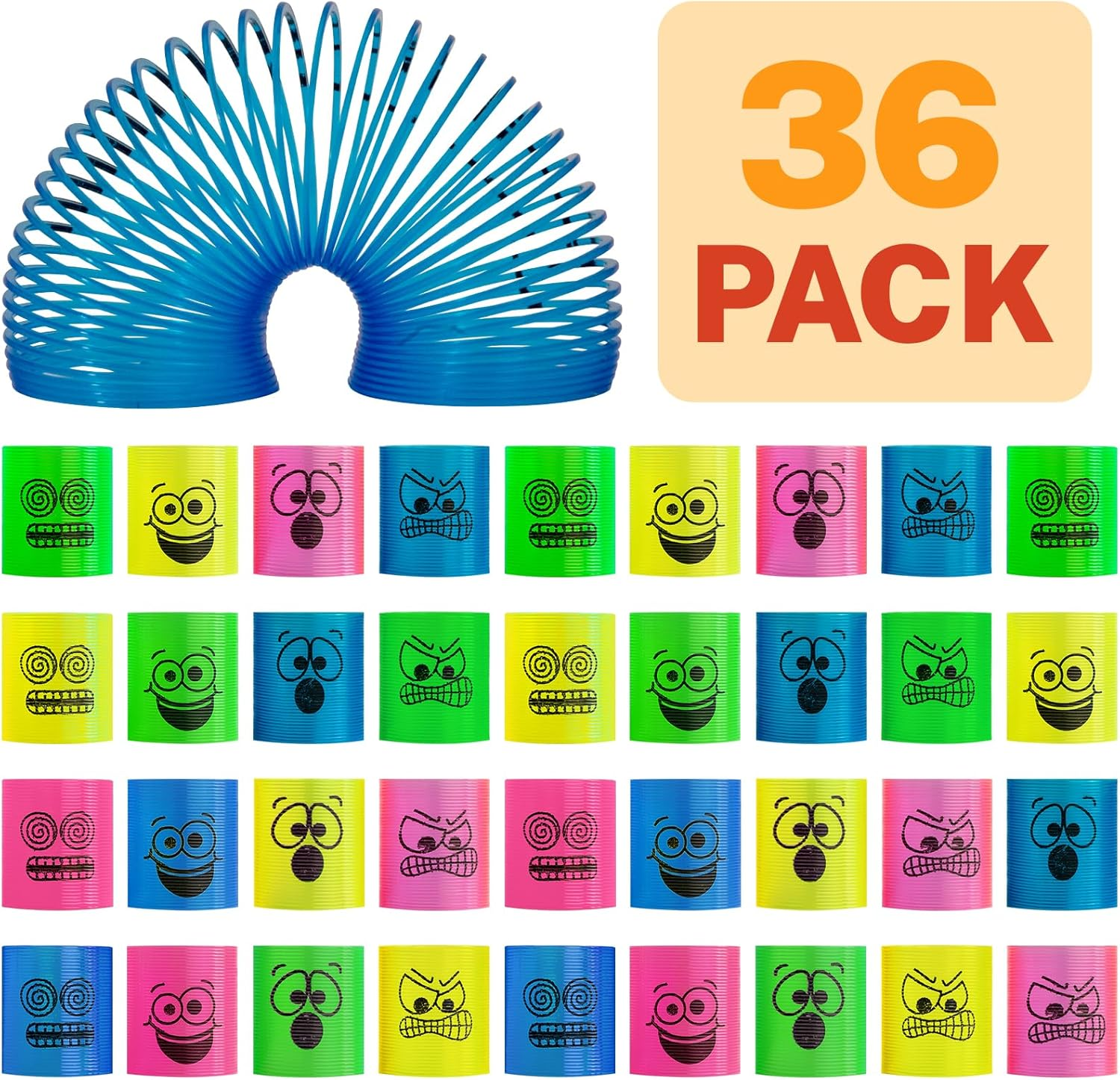 36 Pcs Mini Spring Party Favors for Kids 4 to 8 Birthday Stress Relief Bulk Fidget Goody Bag Stuffers Classroom Prizes Spring Bulk Toys for Kids Prize Presents 4 Bright Colors