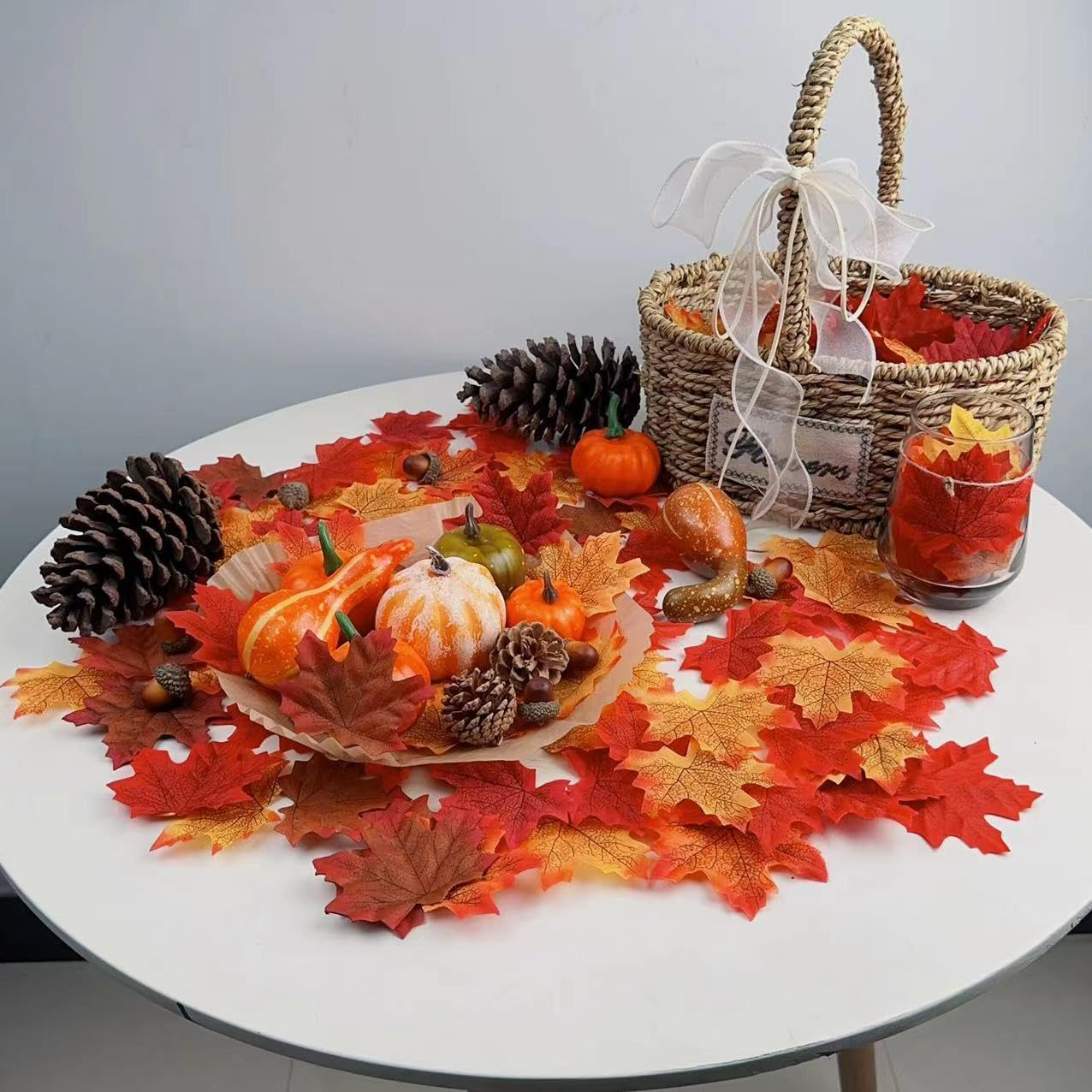 360 Pcs 8Cm/3.1Inch Artificial Maple Leaves 6 Colors Fall Leaves Thanksgiving Day Autumn Leaf Decorations Wedding Parties Props Party Table Decor Crafts Artificial Flowers 2024 - Image 7