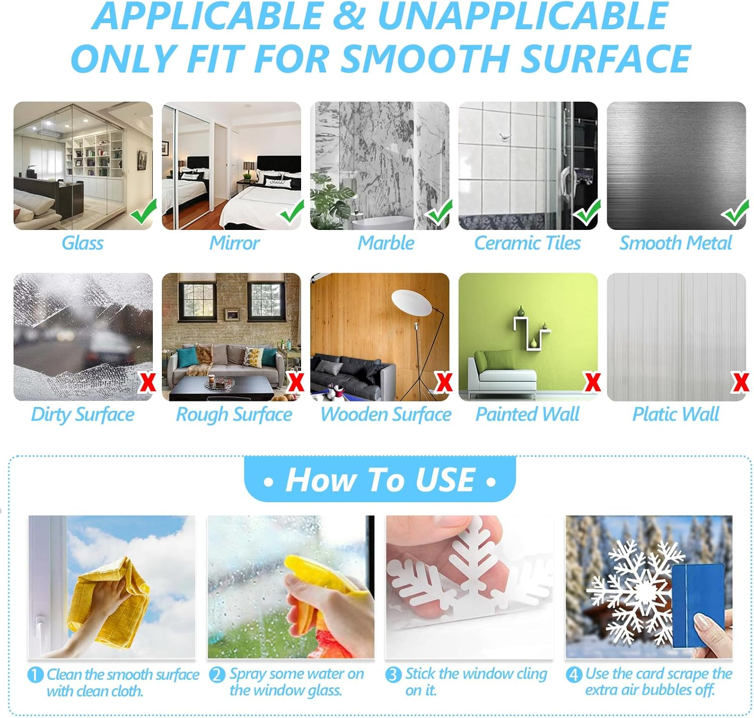 135Pcs Christmas Window Clings Snowflakes Window Decals Static Window Stickers for Christmas Decorations Windows Décor Ornaments Xmas Party Supplies Thanksgiving Party Décor - Image 8