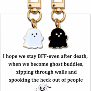 Funny Halloween Gifts Ghost Keychain Halloween Themed Gifts for Friends BFF Bestie Spooky Ghost Gift for Women Adults Cute Stocking Stuffers for Girls Teens Boo Basket Gift for Her with Card
