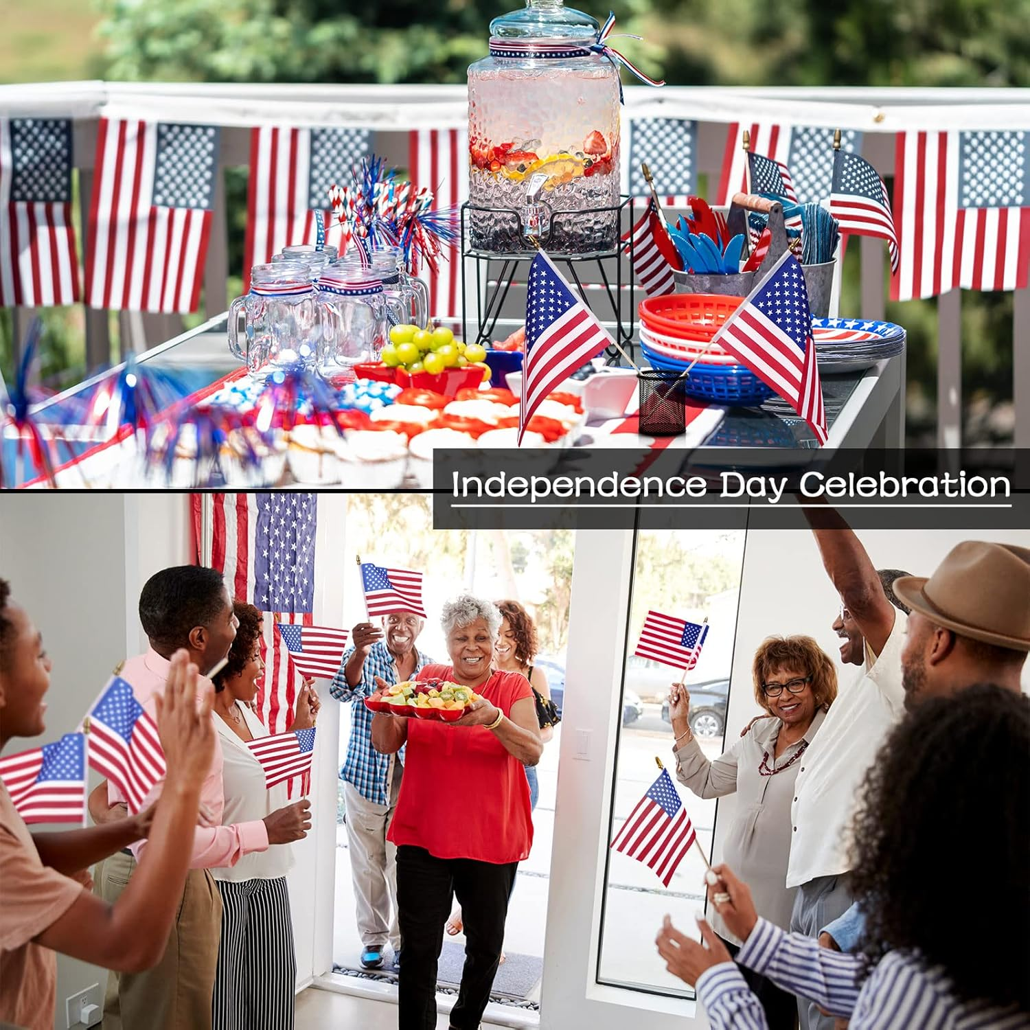 100 Pack 4Th of July Small American Flags on Sticks 4 X 6 Inch Mini Flags Stick Bulk Independence Day Handheld American Decoration with Solid Wooden Pole for Memorial Parades - Image 6