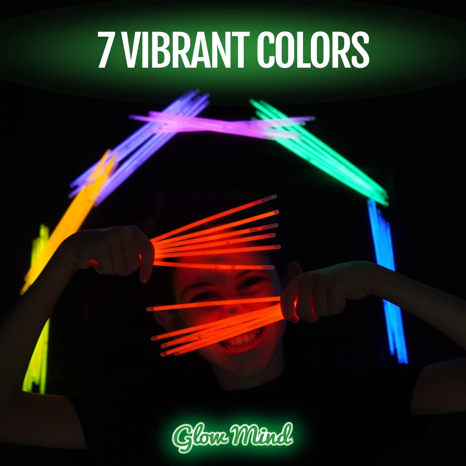 100 Ultra Bright Glow Sticks Bulk Party Pack - Halloween Glow in the Dark Party Supplies Pack - 8" Glowsticks Party Favors with Bracelets and Necklaces - Image 7
