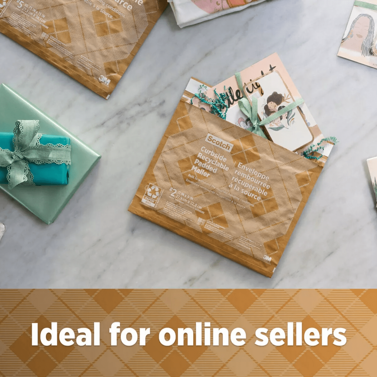 Scotch Curbside Recyclable Mailer Size 4 Brown: Self-Adhesive Shipping Envelopes, 13.5" X 9.5", Paper Material - Image 11