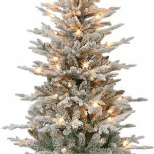4.5 Foot Pre-Lit Potted Flocked Arctic Fir Artificial Christmas Tree with 70 Ul-Listed Clear Lights