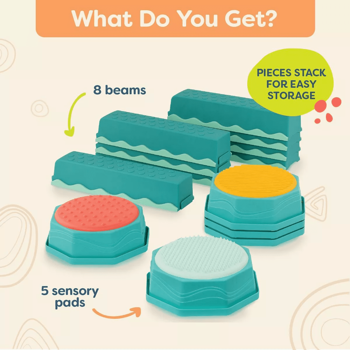 B. Toys Sensory Balance Beams for Active Play Balance and Build Set - Image 6