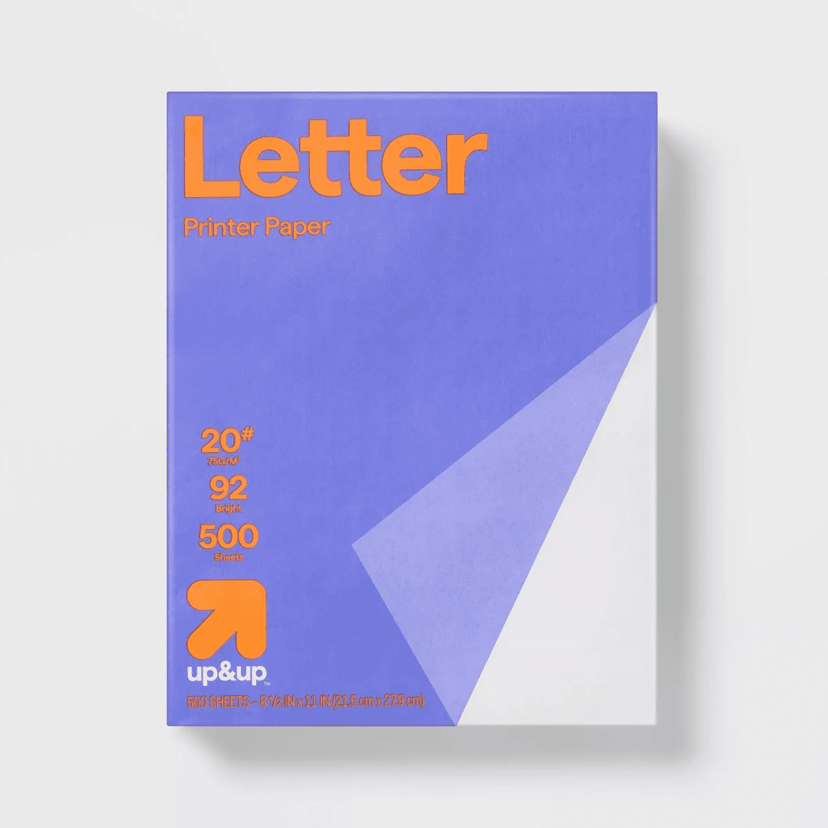 500Ct Letter Printer Paper White - Up&Up™: 8.5X11 Inches, 20 Lb, 92 Brightness, Ideal for Printing Letters