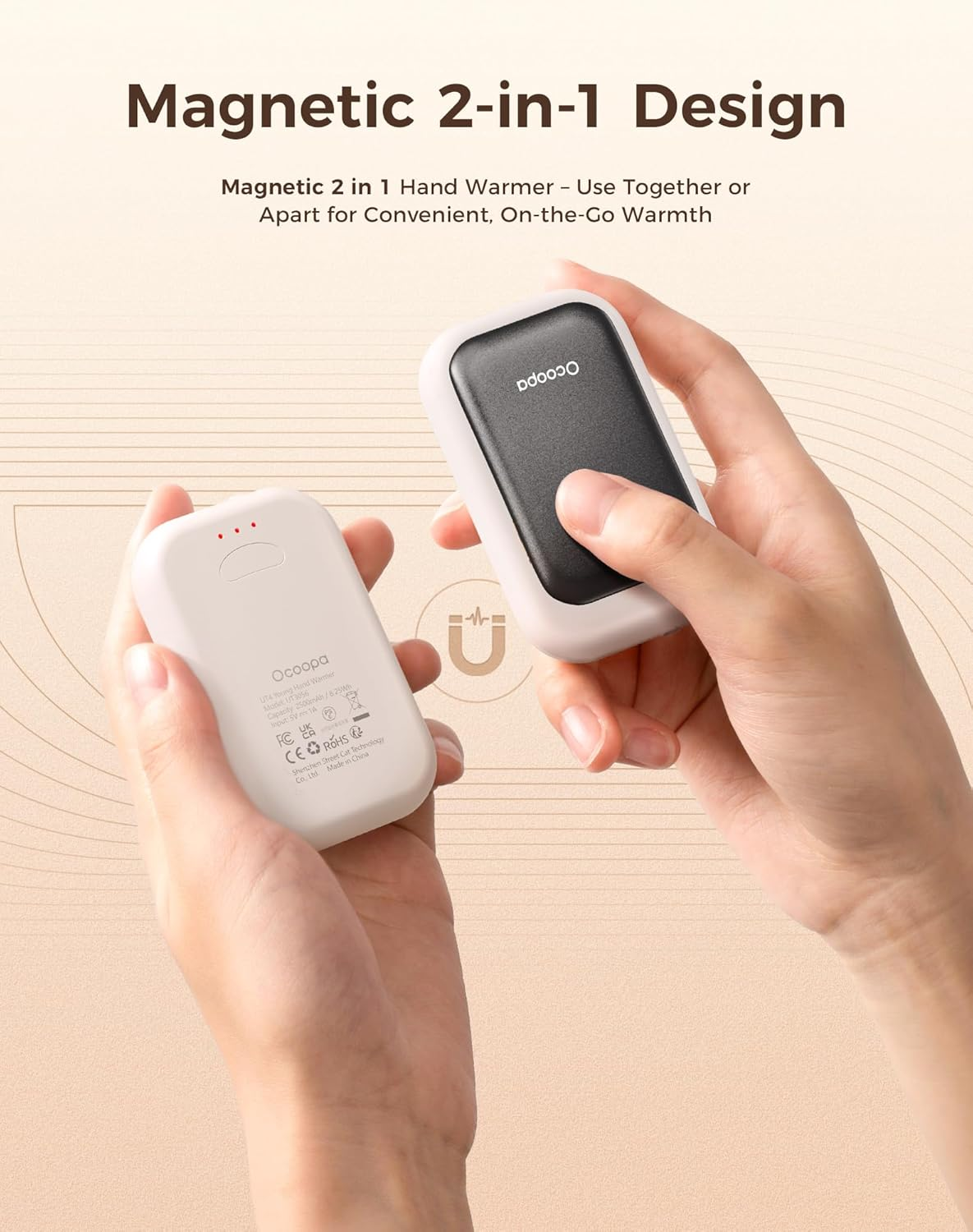 AI Magnetic Hand Warmers Rechargeable 2 Pack, 5000Mah Ultra-Thin Electric Glove Heater Handwarmer,Ul Certified, Men Women Gifts for Christmas,Birthday,Winter Essentials,Ut4 Young - Image 6