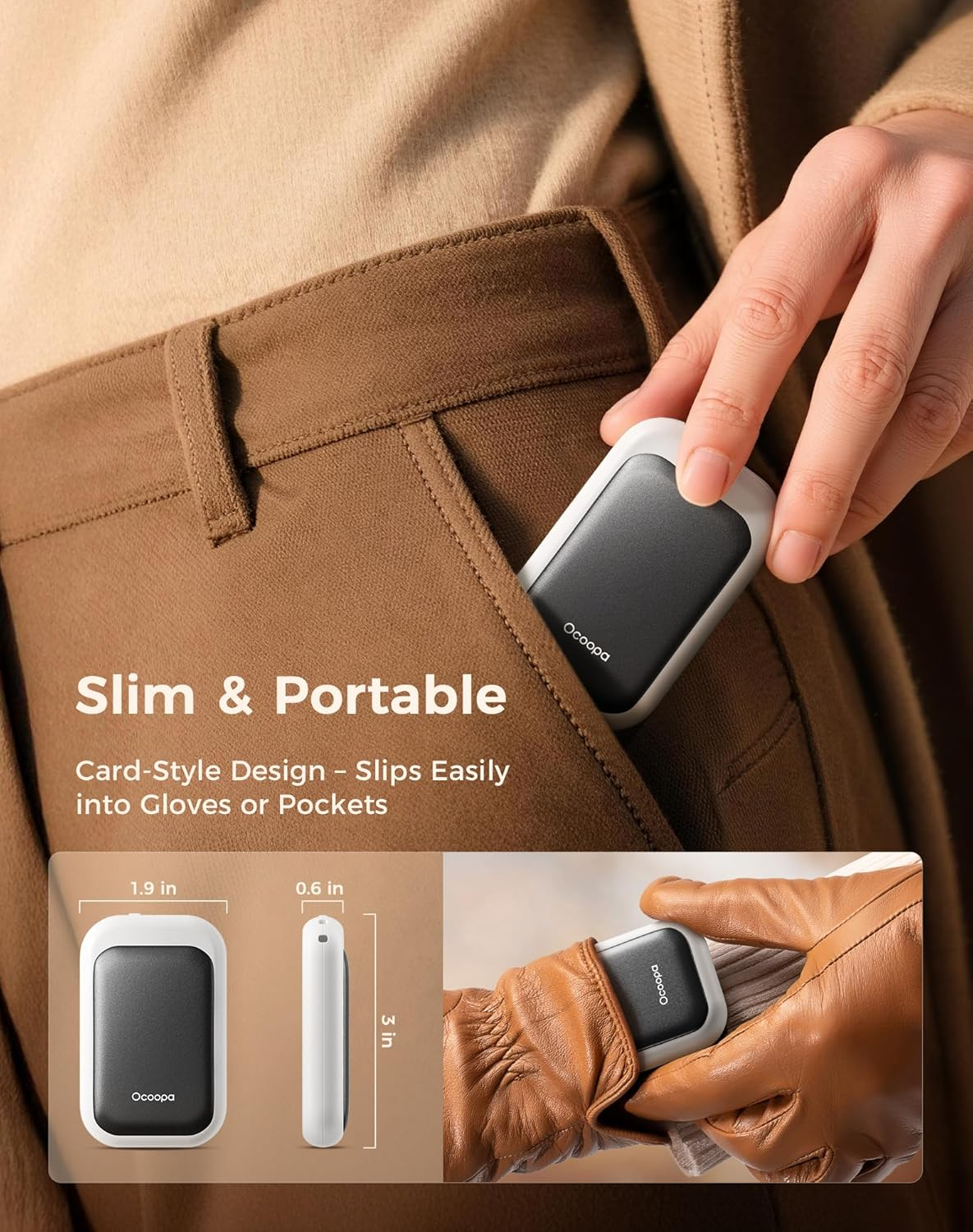 AI Magnetic Hand Warmers Rechargeable 2 Pack, 5000Mah Ultra-Thin Electric Glove Heater Handwarmer,Ul Certified, Men Women Gifts for Christmas,Birthday,Winter Essentials,Ut4 Young - Image 2