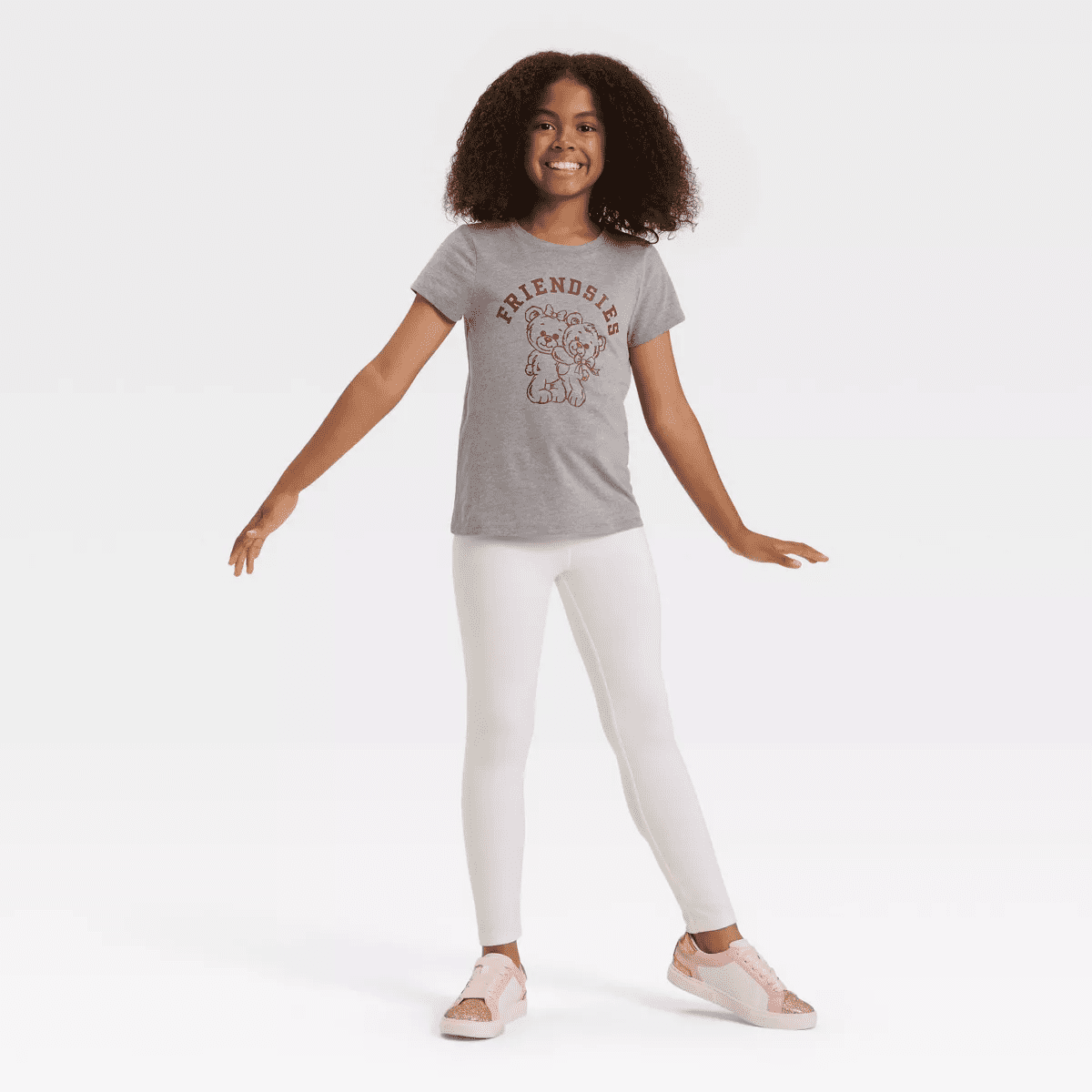 Girls' Short Sleeve Friendsies Graphic T-Shirt - Cat & Jack™ Medium Charcoal - Image 4