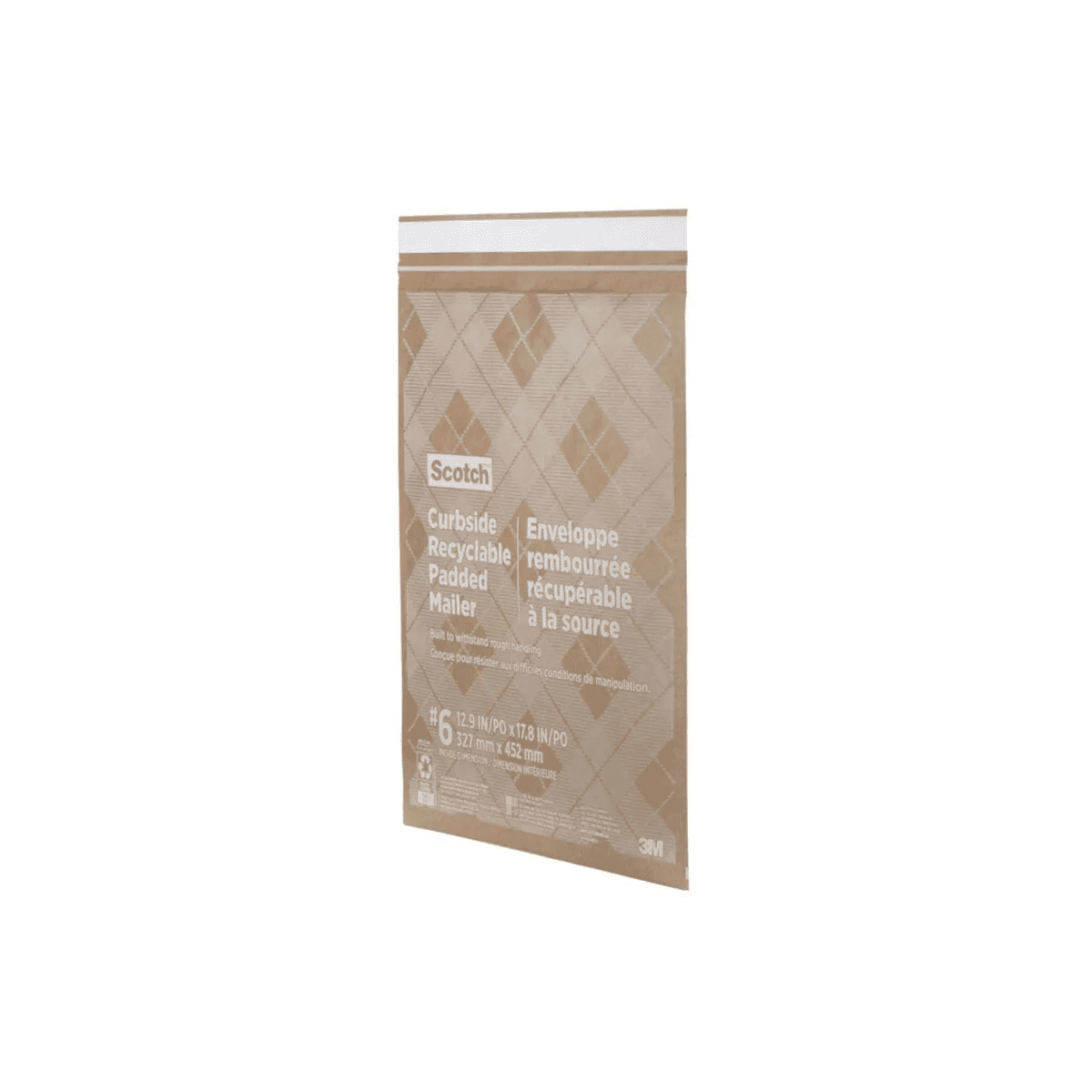 Scotch 12.5"X17.5" Curbside Recyclable Mailer Size 6: Self-Adhesive Padded Envelopes, 100% Recycled Paper, Tan - Image 2